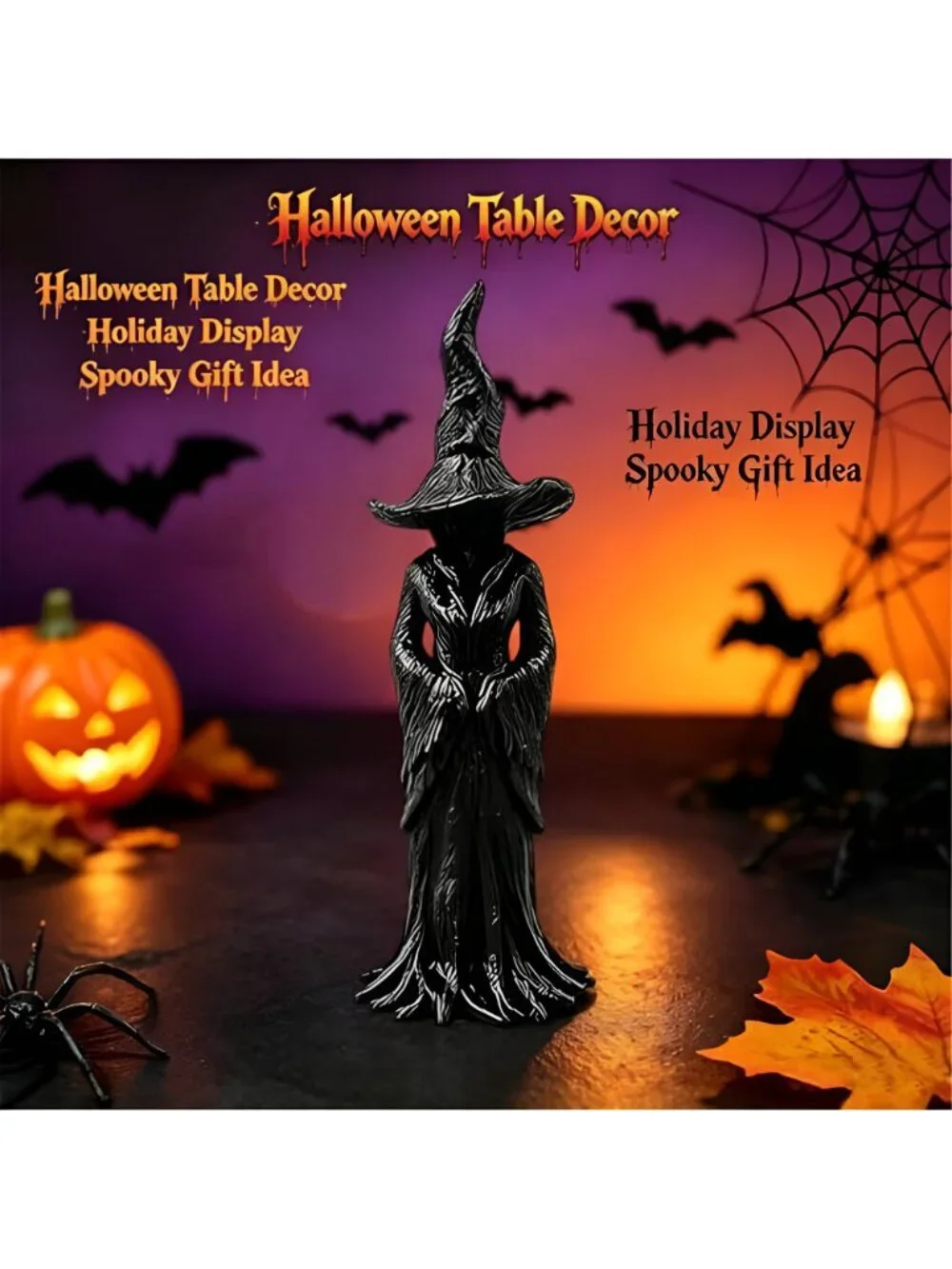Halloween Gothic Resin Figurine Vintage Dark Fantasy Witch Statue